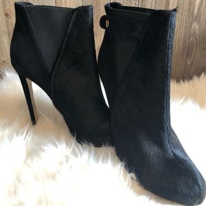 Victoria’s Secret Black Pony Hair Ankle Boots 8.5